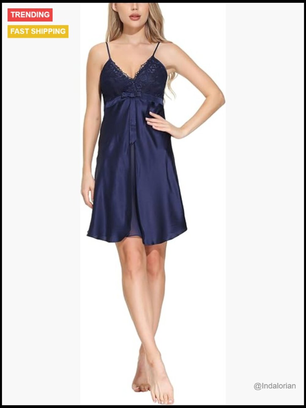 Sexy 100% Mulberry Silk Slip Chemise With Silk Chiffon Front Slit